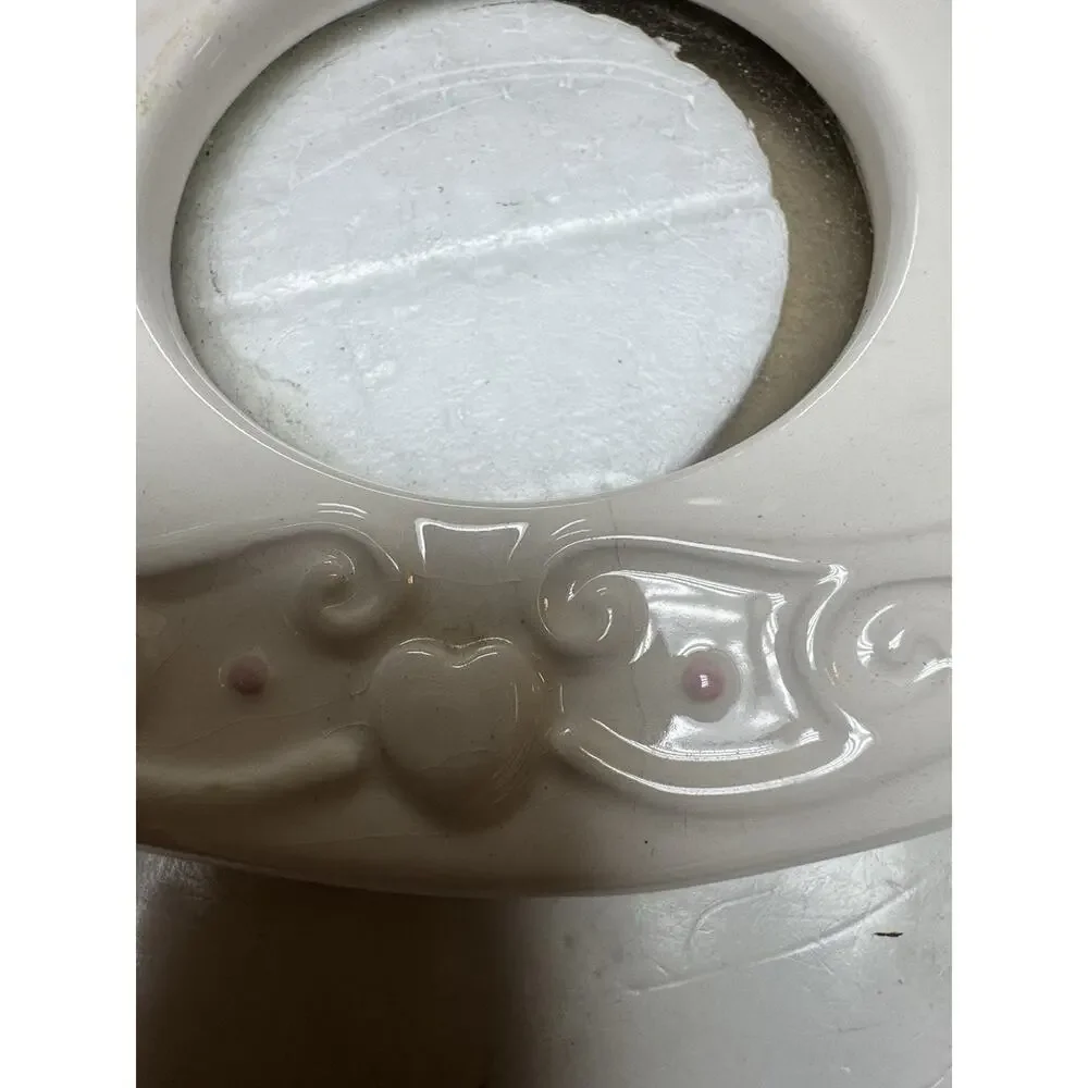 Vintage 1991‎ Pink Rocking Horse Picture Frame Ceramic Nursery Baby Room Decor